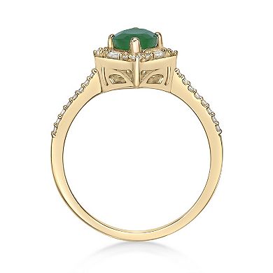 Gemminded 10k Gold Emerald & 1/4 Carat T.W. Diamond Ring