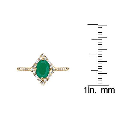 Gemminded 10k Gold Emerald & 1/4 Carat T.W. Diamond Ring