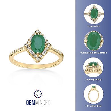 Gemminded 10k Gold Emerald & 1/4 Carat T.W. Diamond Ring