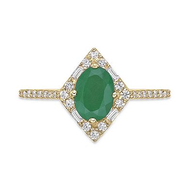 Gemminded 10k Gold Emerald & 1/4 Carat T.W. Diamond Ring
