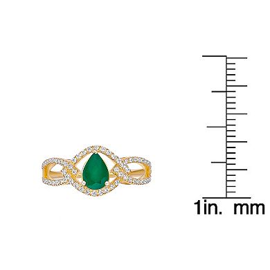 Gemminded 10k Gold Emerald & 1/4 Carat T.W. Diamond Ring