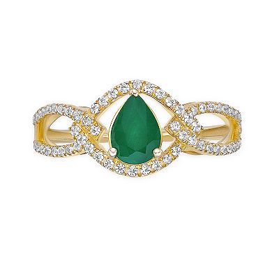 Gemminded 10k Gold Emerald & 1/4 Carat T.W. Diamond Ring