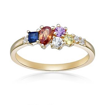 Gemminded 10k Gold Multicolor Sapphire Ring