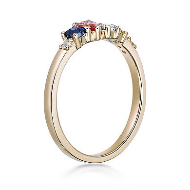 Gemminded 10k Gold Multicolor Sapphire Ring