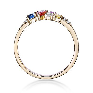 Gemminded 10k Gold Multicolor Sapphire Ring