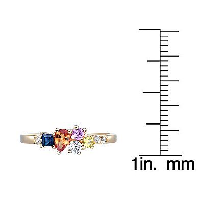Gemminded 10k Gold Multicolor Sapphire Ring