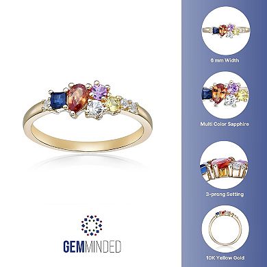 Gemminded 10k Gold Multicolor Sapphire Ring