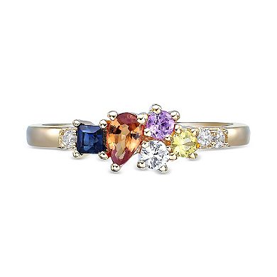Gemminded 10k Gold Multicolor Sapphire Ring