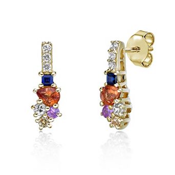 Gemminded 10k Gold Multicolor Sapphire Earrings