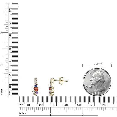 Gemminded 10k Gold Multicolor Sapphire Earrings