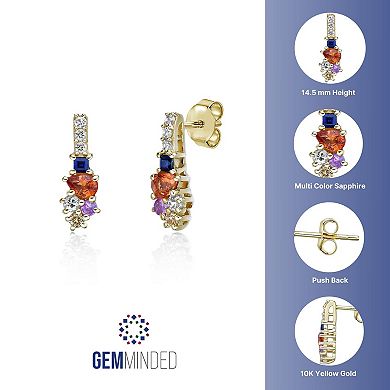 Gemminded 10k Gold Multicolor Sapphire Earrings