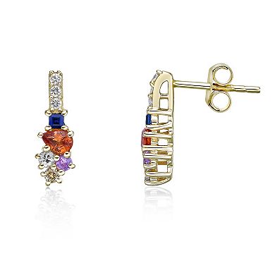 Gemminded 10k Gold Multicolor Sapphire Earrings