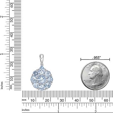 Gemminded 10k White Gold Aquamarine Pendant Necklace