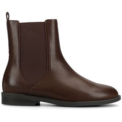 Journee Violet Women's Almond Toe Block Heel Chelsea Ankle Boots