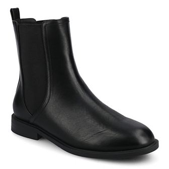 Journee Violet Women's Almond Toe Block Heel Chelsea Ankle Boots