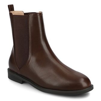 Journee Violet Women's Almond Toe Block Heel Chelsea Ankle Boots