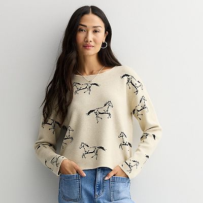 Women's Chelsea Theodore Long Sleeve Crewneck Horse