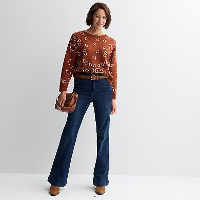 Women's Chelsea & Theodore Crew Neck Jacquard Pullover Sweater