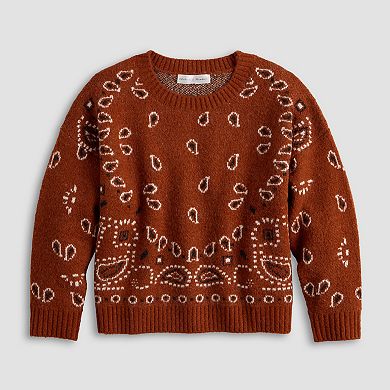 Women's Chelsea & Theodore Crew Neck Jacquard Pullover Sweater