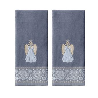 St. Nicholas Square® 2 pc Embroidered Angel Bath Towel Set