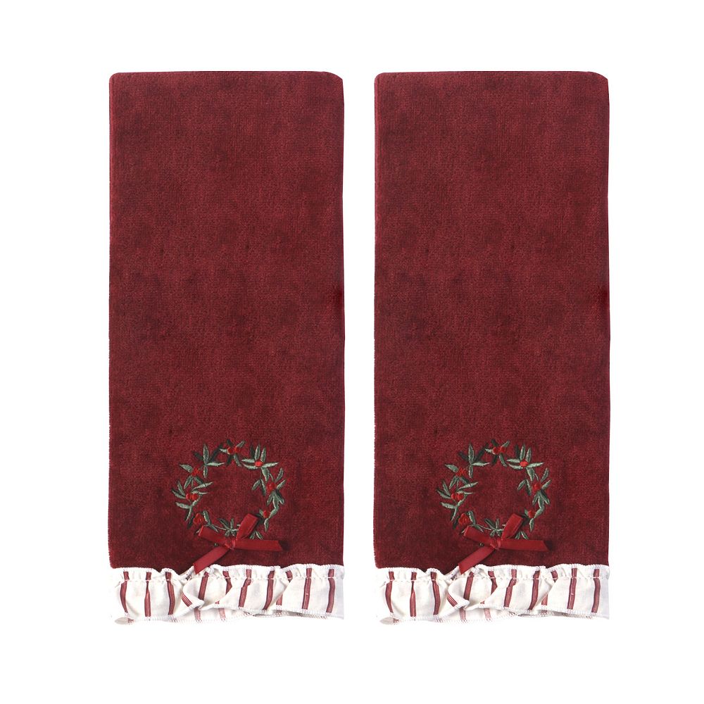 St. Nicholas Square® 2-pc. Embroidered Wreath Hand Towel Set