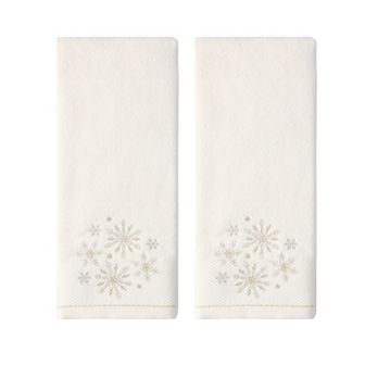 St. Nicholas Square® 2 pc Embroidered Snowflakes Hand Towel Set