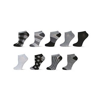 10 Pair Women's Buffalo Check Low Cut Socks