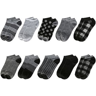 10 Pair Women's Buffalo Check Low Cut Socks