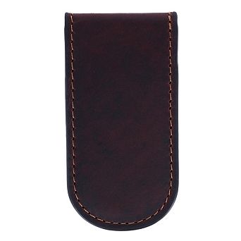 American Bison Men's Oil Pull Up Leather Magnetic Money Clip