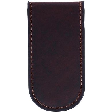 American Bison Men's Oil Pull Up Leather Magnetic Money Clip