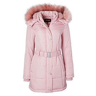 Jackets for Women Down Alternative Parka Longer Winter Puffer Coat with Faux Fur Hood