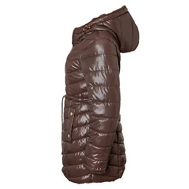 Sportoli Womens Winter Coat Reversible Faux Fur Lined Quilted Puffer Jacket