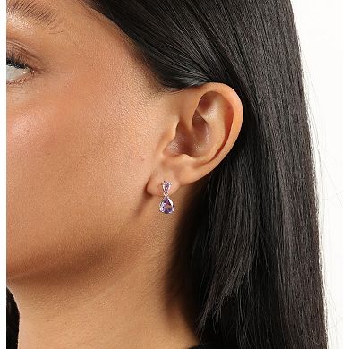 Gemminded Sterling Silver Amethyst Pear Drop Earrings