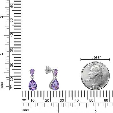 Gemminded Sterling Silver Amethyst Pear Drop Earrings