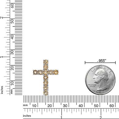 Gemminded Sterling Silver Citrine Cross Pendant Necklace
