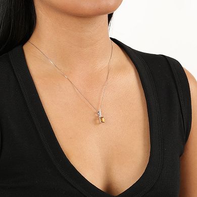 Gemminded Sterling Silver Citrine & Lab-Created White Sapphire Pendant Necklace