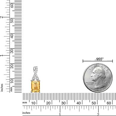 Gemminded Sterling Silver Citrine & Lab-Created White Sapphire Pendant Necklace