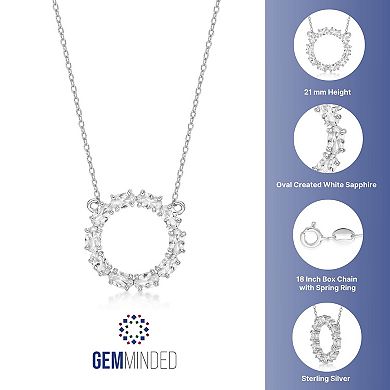 Gemminded Sterling Silver Lab-Created White Sapphire Pendant Necklace