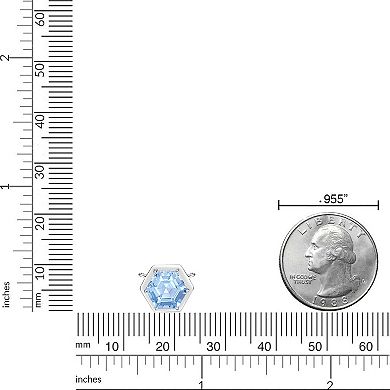 Gemminded Sterling Silver Blue Topaz Hexagon Pendant Necklace