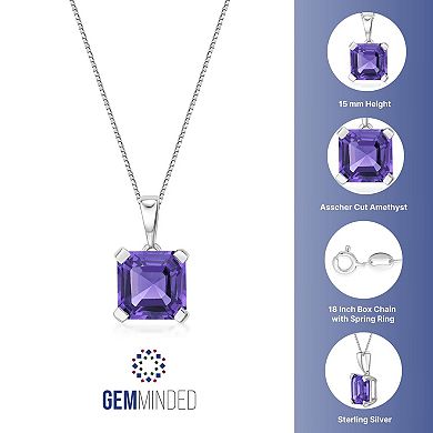 Gemminded Sterling Silver Amethyst Pendant Necklace