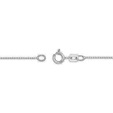 Gemminded Sterling Silver Blue Topaz Square Pendant Necklace