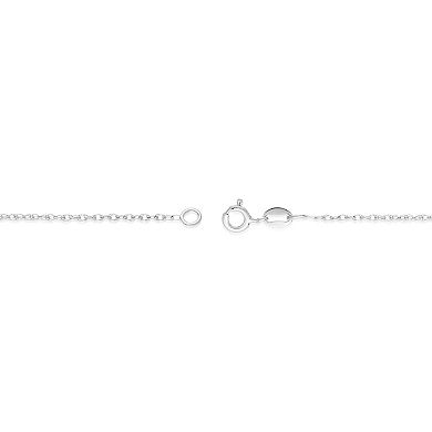 Gemminded Sterling Silver Lab-Created Emerald & Lab-Created White Sapphire Circle Pendant Necklace