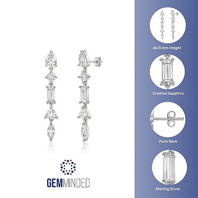 Gemminded Sterling Silver Lab-Created White Sapphire Drop Earrings