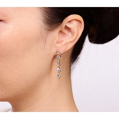 Gemminded 18k Gold Over Silver Lab-Created White Sapphire Drop Earrings