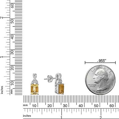 Gemminded Sterling Silver Citrine & Lab-Created White Sapphire Earrings