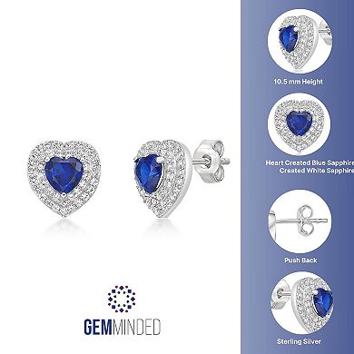 Gemminded Sterling Silver Lab-Created Sapphire & Lab-Created White Sapphire Earrings