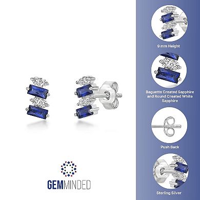 Gemminded Sterling Silver Lab-Created Sapphire & Lab-Created White Sapphire Earrings