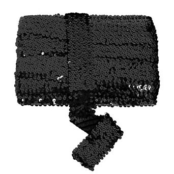 Elastic Flat Glitter Paillette Sequin Ribbon, Bling Fabric DIY Metallic Stretch Sequin Strips