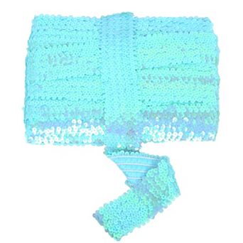 Elastic Flat Glitter Paillette Sequin Ribbon, Bling Fabric DIY Metallic Stretch Sequin Strips