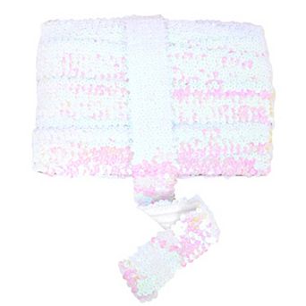 Elastic Flat Glitter Paillette Sequin Ribbon, Bling Fabric DIY Metallic Stretch Sequin Strips